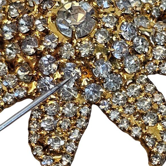 Dorothy Bauer Brooch 8Point Star Gold Tone Rhinestone Beachy Boho Chic Elegance - Picture 15 of 16